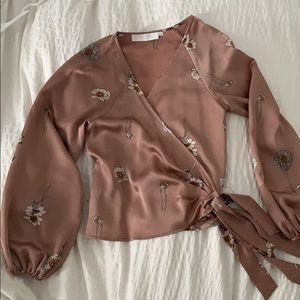 Anthropologie - Astr - Silk wrap around blouse